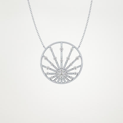0.28 CT Moissanite Circle Shaped Necklace in 14K or 18K Solid Gold – DEF Color, VVS Clarity