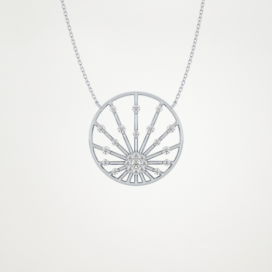 0.28 CT Moissanite Circle Shaped Necklace in 14K or 18K Solid Gold – DEF Color, VVS Clarity