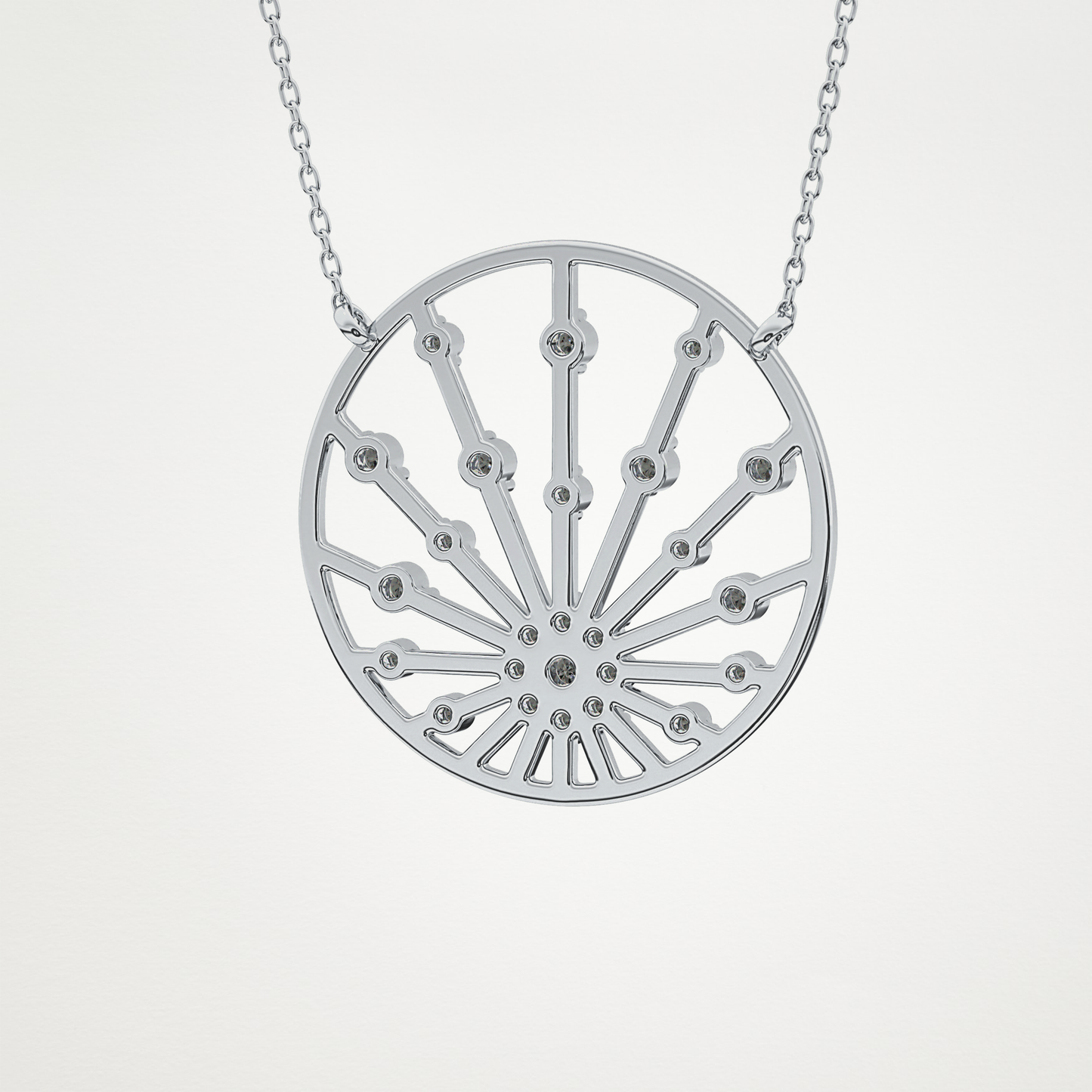 0.28 CT Moissanite Circle Shaped Necklace in 14K or 18K Solid Gold – DEF Color, VVS Clarity