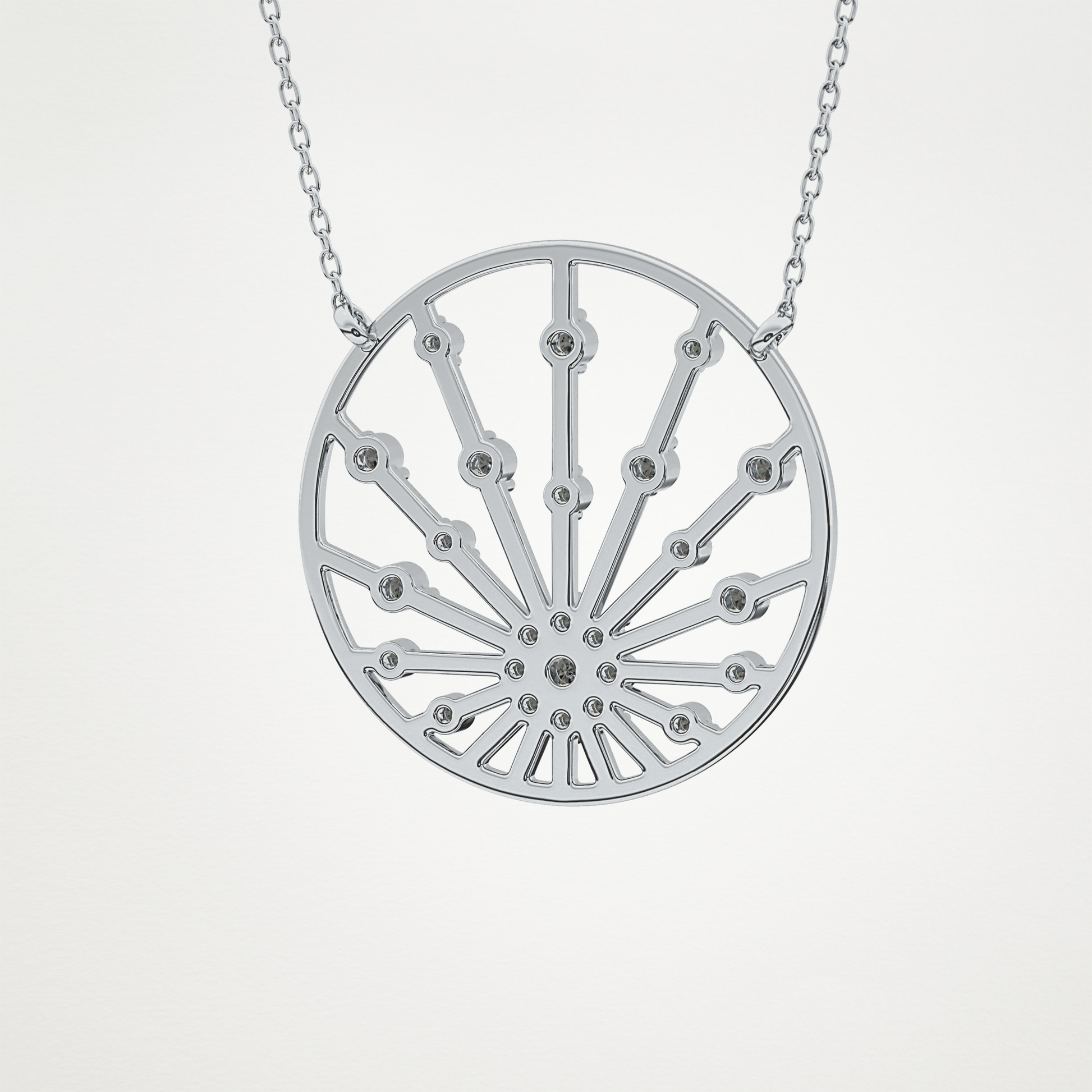 0.28 CT Moissanite Circle Shaped Necklace in 14K or 18K Solid Gold – DEF Color, VVS Clarity