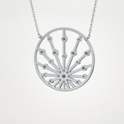 0.28 CT Moissanite Circle Shaped Necklace in 14K or 18K Solid Gold – DEF Color, VVS Clarity