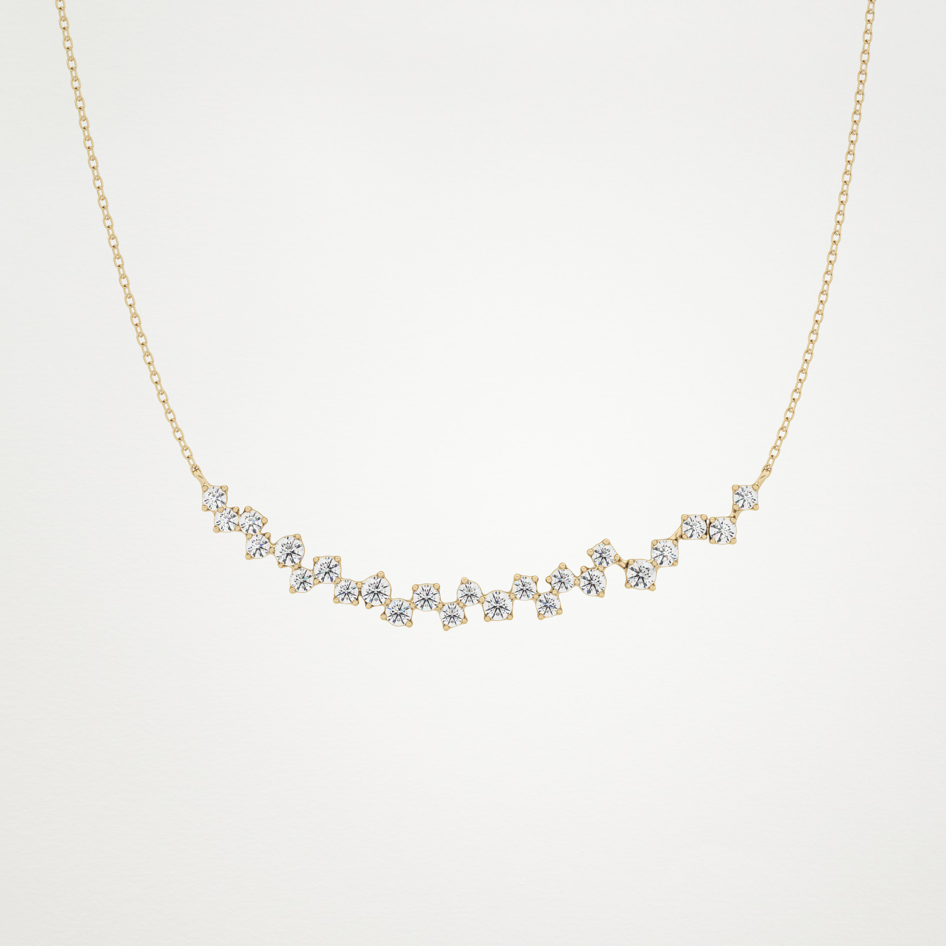 0.65 CT Moissanite Cluster Necklace in 14K or 18K Solid Gold – DEF Color, VVS Clarity