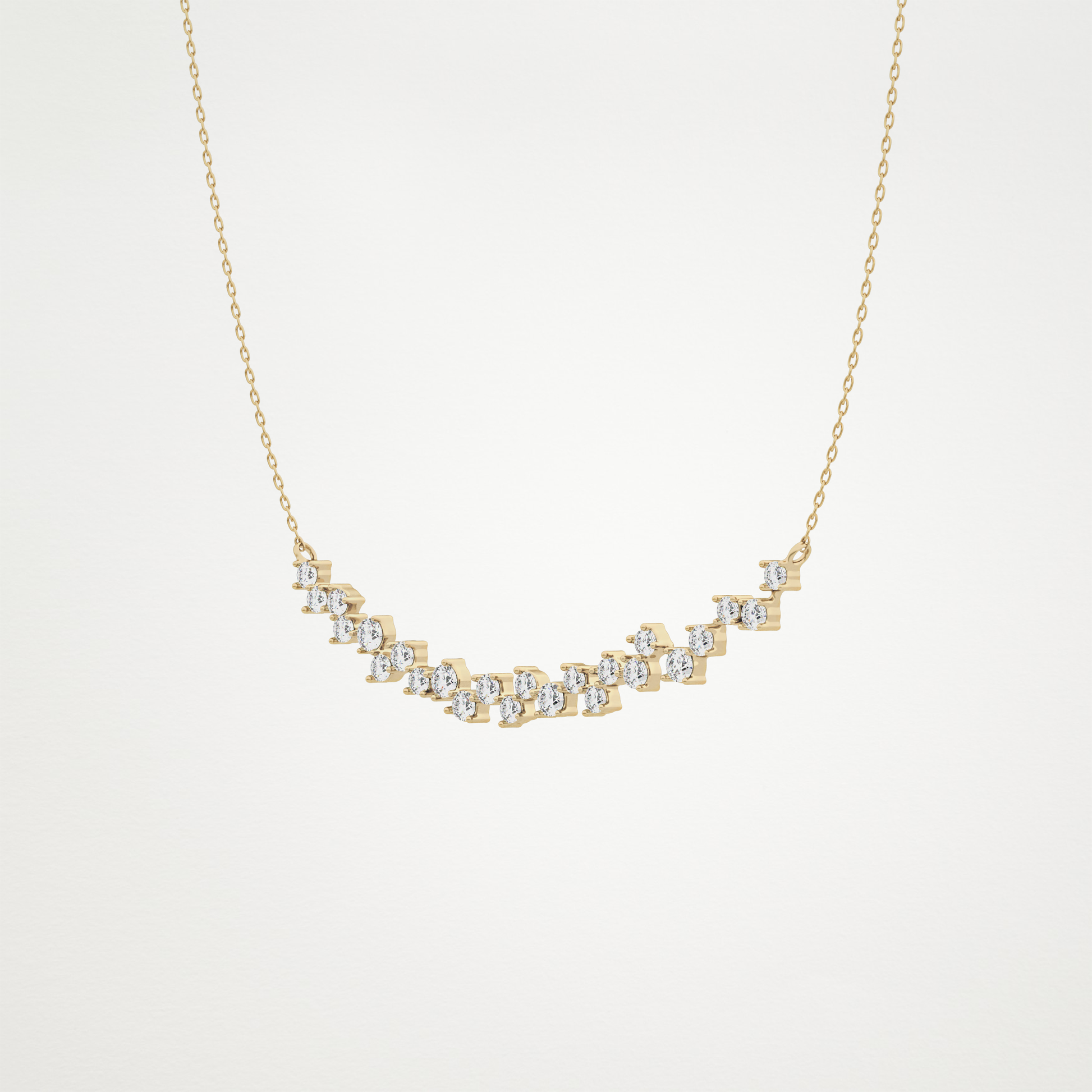 0.65 CT Moissanite Cluster Necklace in 14K or 18K Solid Gold – DEF Color, VVS Clarity