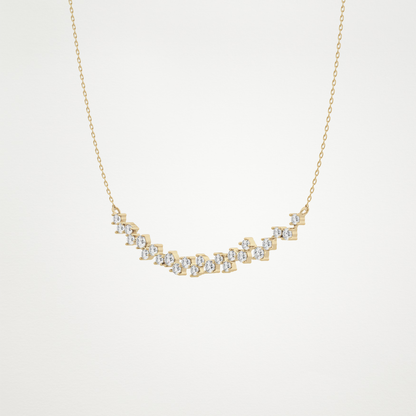 0.65 CT Moissanite Cluster Necklace in 14K or 18K Solid Gold – DEF Color, VVS Clarity