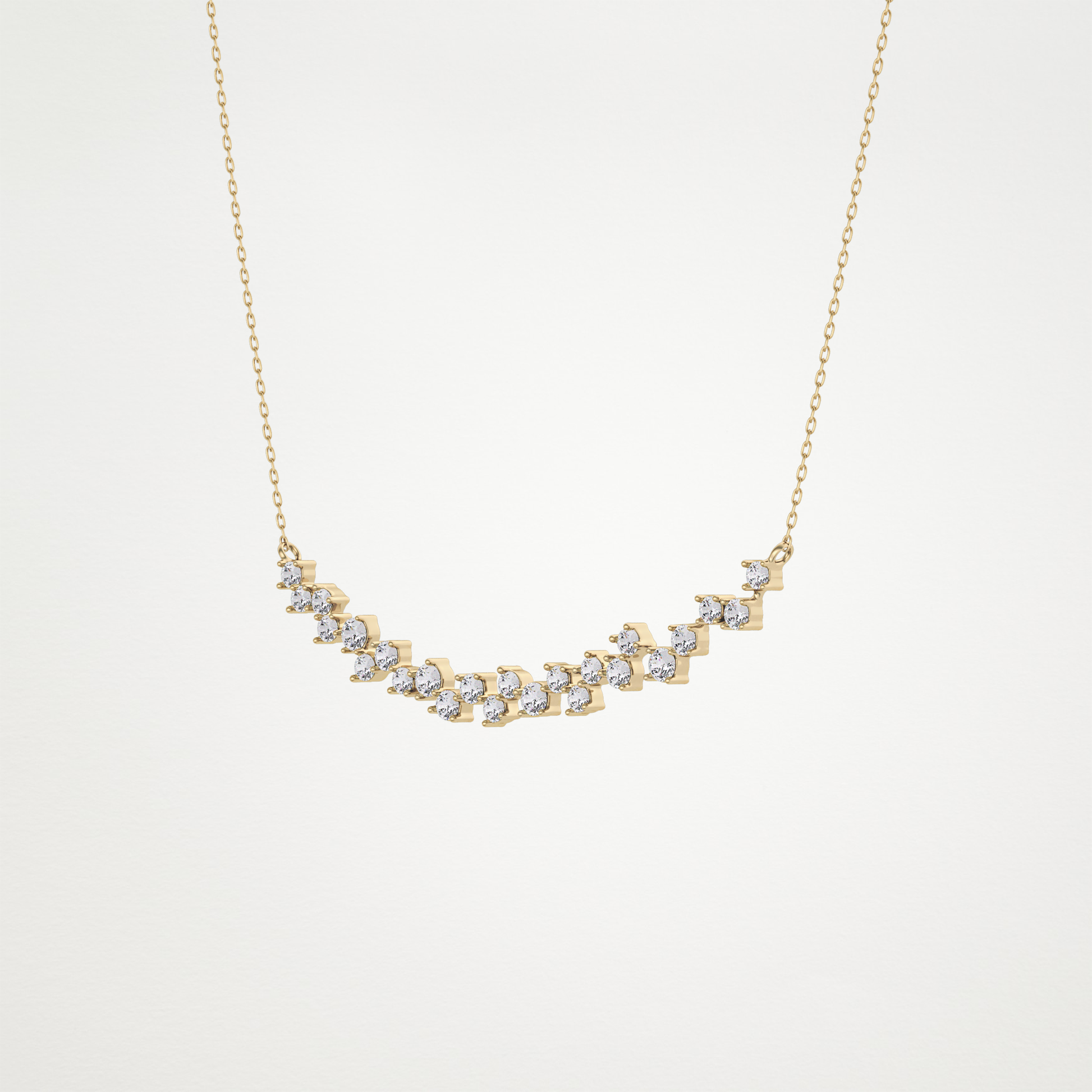 0.65 CT Moissanite Cluster Necklace in 14K or 18K Solid Gold – DEF Color, VVS Clarity