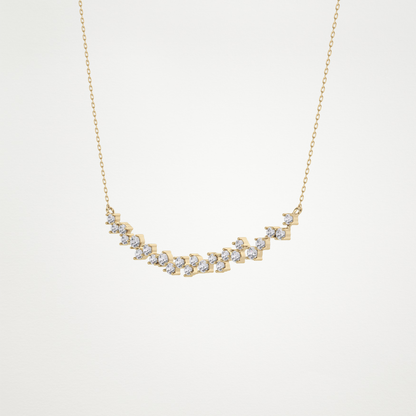 0.65 CT Moissanite Cluster Necklace in 14K or 18K Solid Gold – DEF Color, VVS Clarity