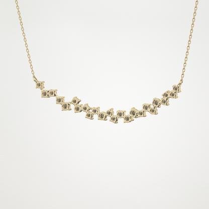 0.65 CT Moissanite Cluster Necklace in 14K or 18K Solid Gold – DEF Color, VVS Clarity