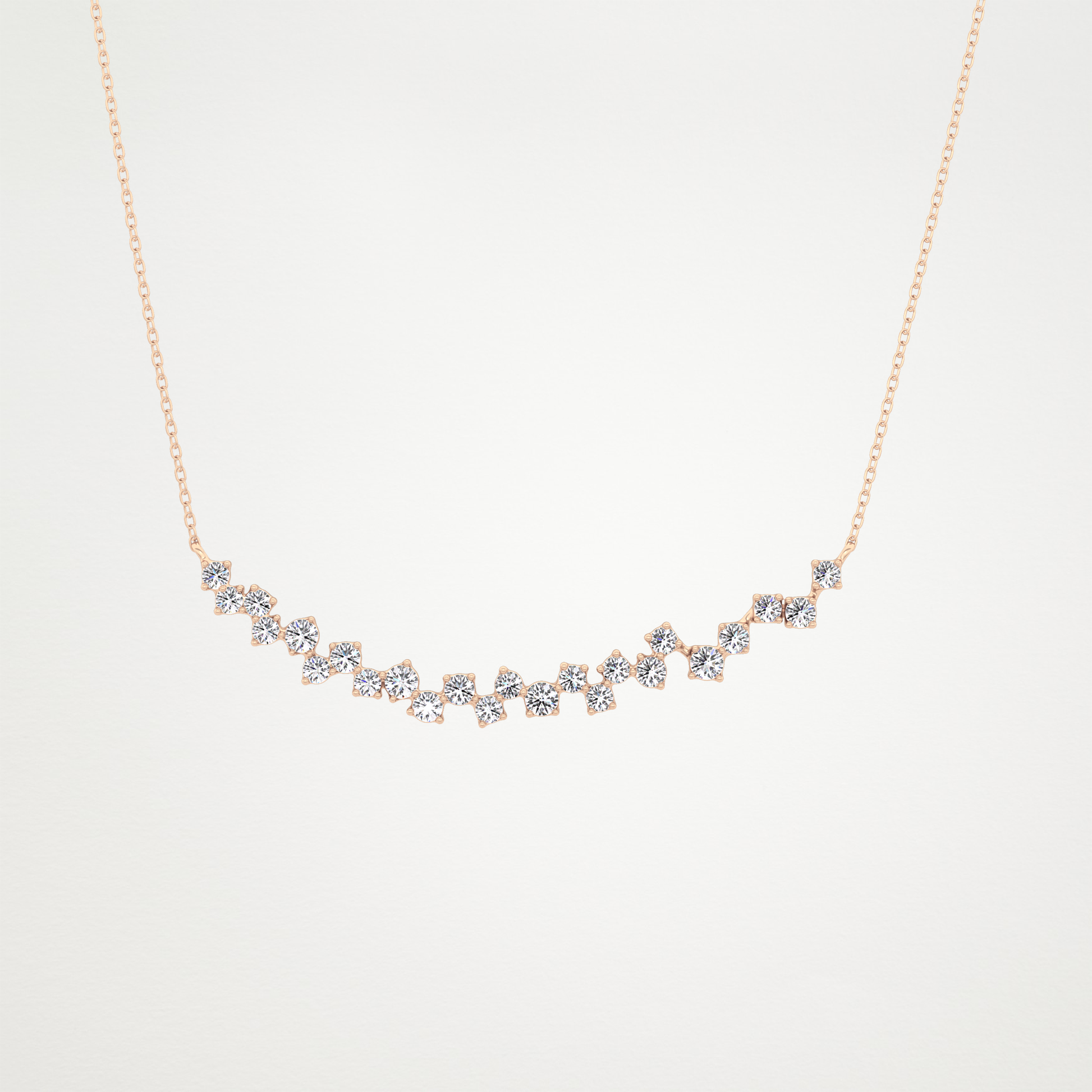 0.65 CT Moissanite Cluster Necklace in 14K or 18K Solid Gold – DEF Color, VVS Clarity