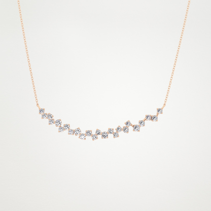 0.65 CT Moissanite Cluster Necklace in 14K or 18K Solid Gold – DEF Color, VVS Clarity