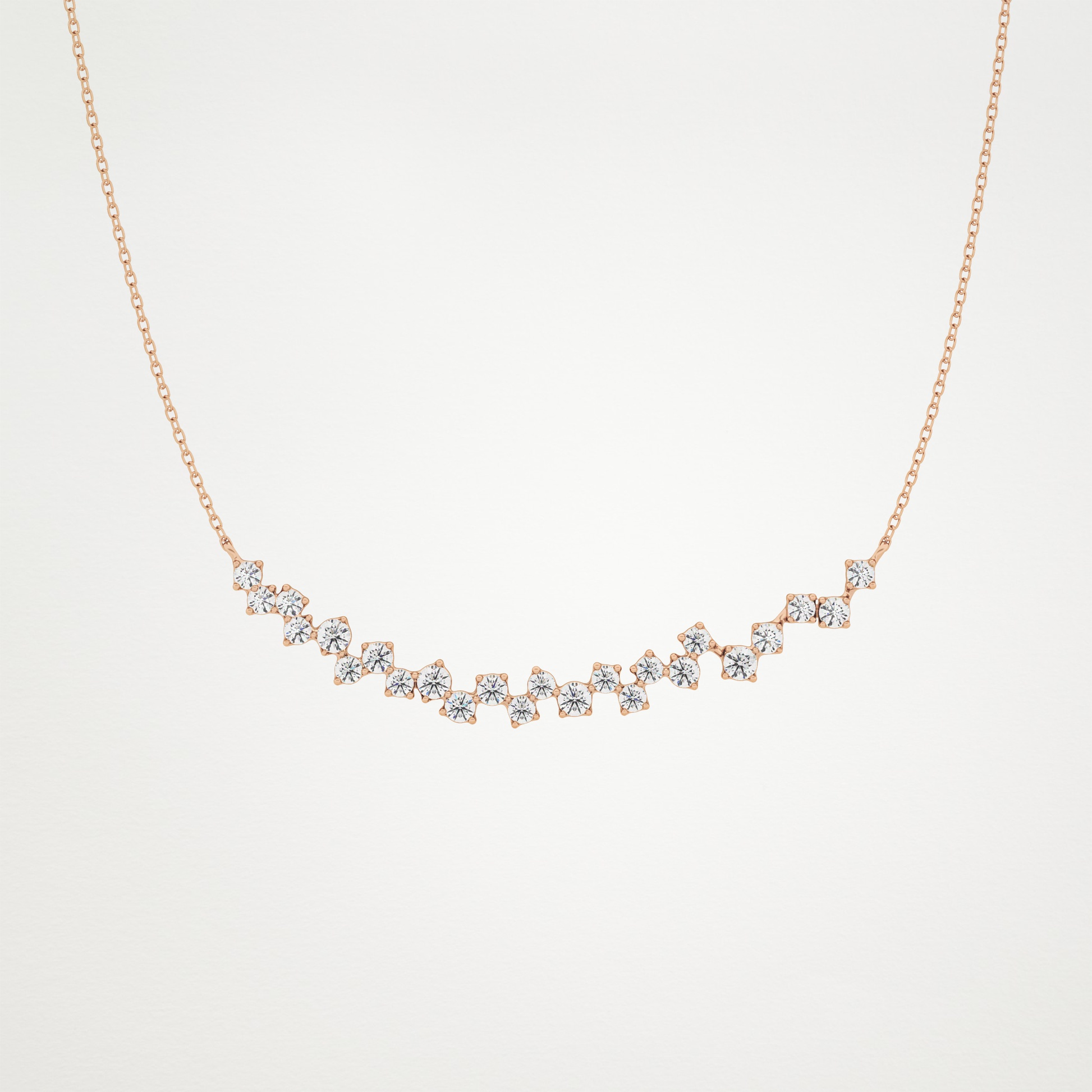 0.65 CT Moissanite Cluster Necklace in 14K or 18K Solid Gold – DEF Color, VVS Clarity