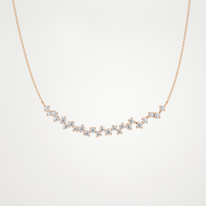 0.65 CT Moissanite Cluster Necklace in 14K or 18K Solid Gold – DEF Color, VVS Clarity