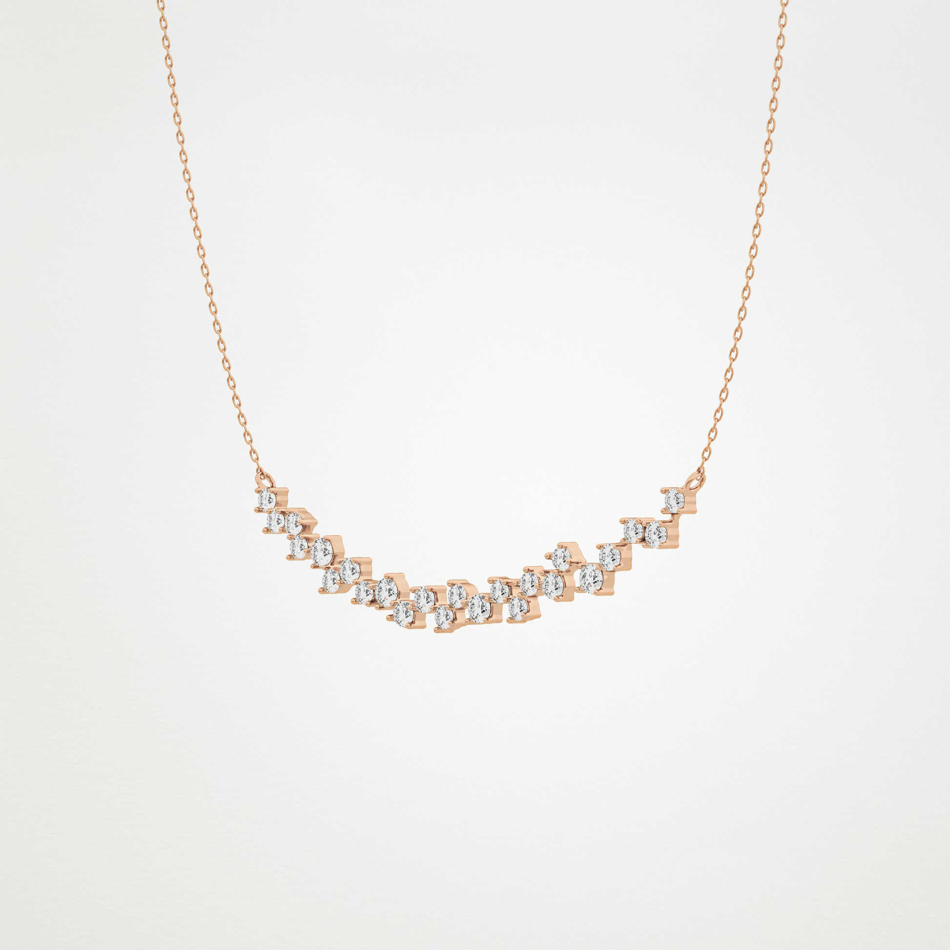 0.65 CT Moissanite Cluster Necklace in 14K or 18K Solid Gold – DEF Color, VVS Clarity