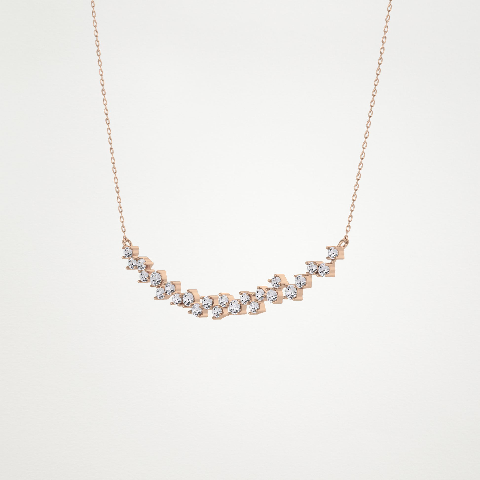 0.65 CT Moissanite Cluster Necklace in 14K or 18K Solid Gold – DEF Color, VVS Clarity