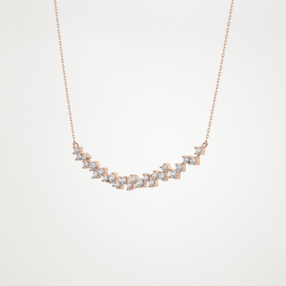 0.65 CT Moissanite Cluster Necklace in 14K or 18K Solid Gold – DEF Color, VVS Clarity