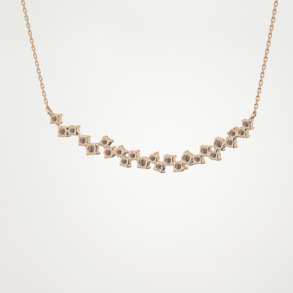 0.65 CT Moissanite Cluster Necklace in 14K or 18K Solid Gold – DEF Color, VVS Clarity