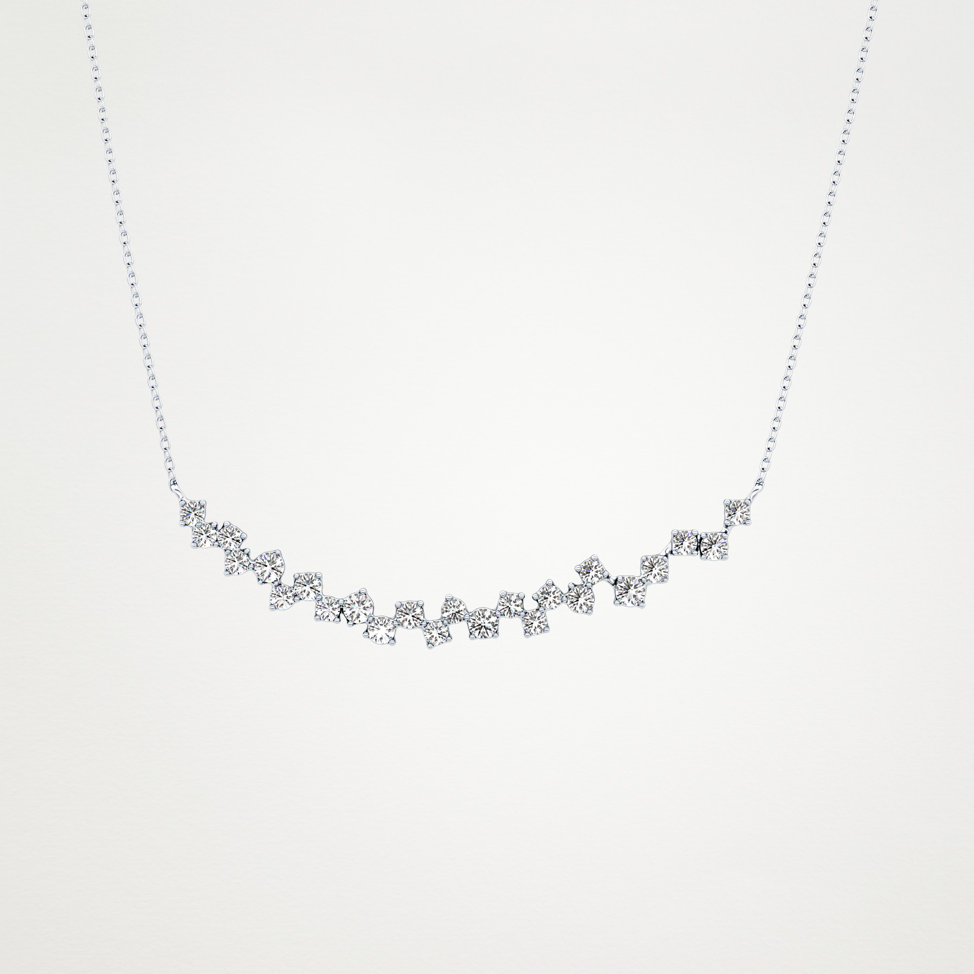 0.65 CT Moissanite Cluster Necklace in 14K or 18K Solid Gold – DEF Color, VVS Clarity