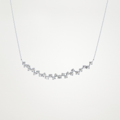 0.65 CT Moissanite Cluster Necklace in 14K or 18K Solid Gold – DEF Color, VVS Clarity