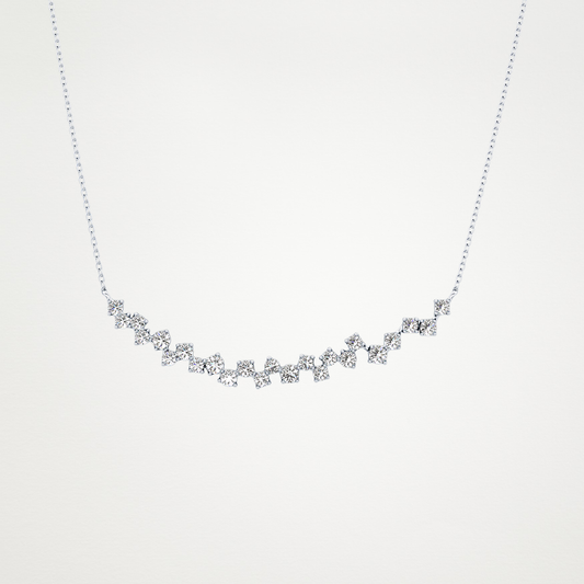 0.65 CT Moissanite Cluster Necklace in 14K or 18K Solid Gold – DEF Color, VVS Clarity