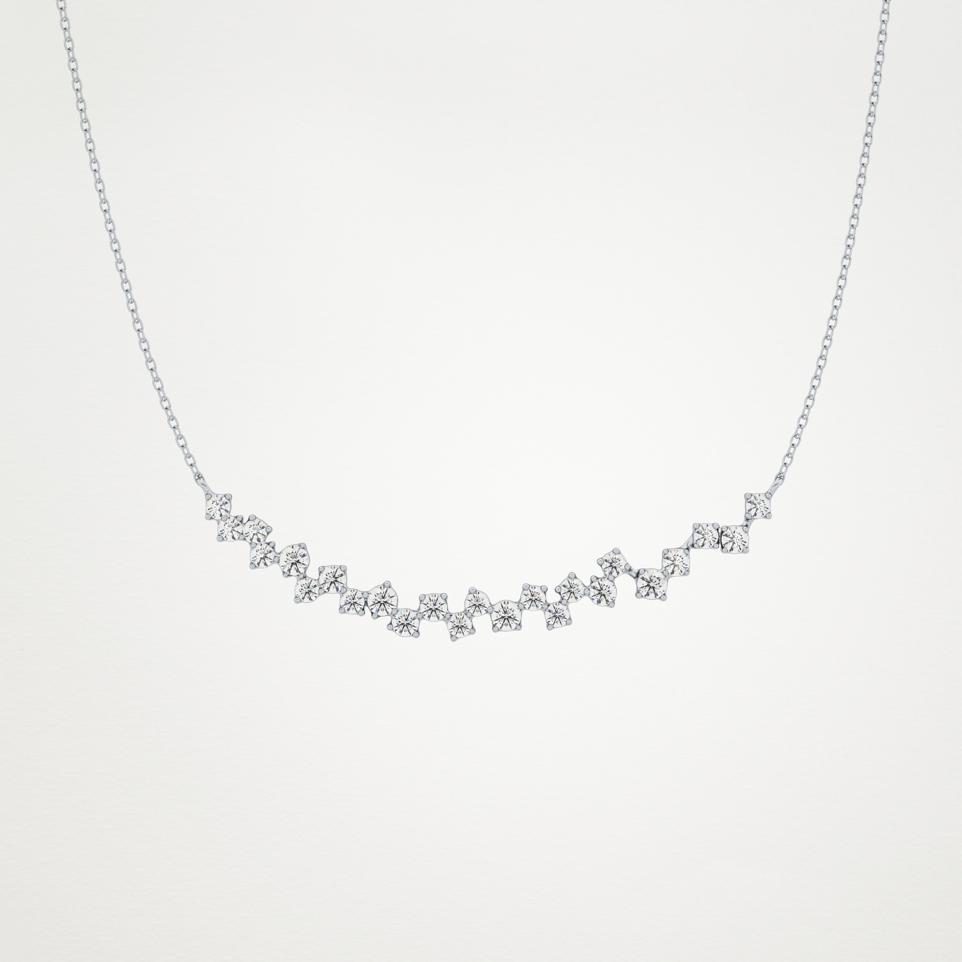 0.65 CT Moissanite Cluster Necklace in 14K or 18K Solid Gold – DEF Color, VVS Clarity