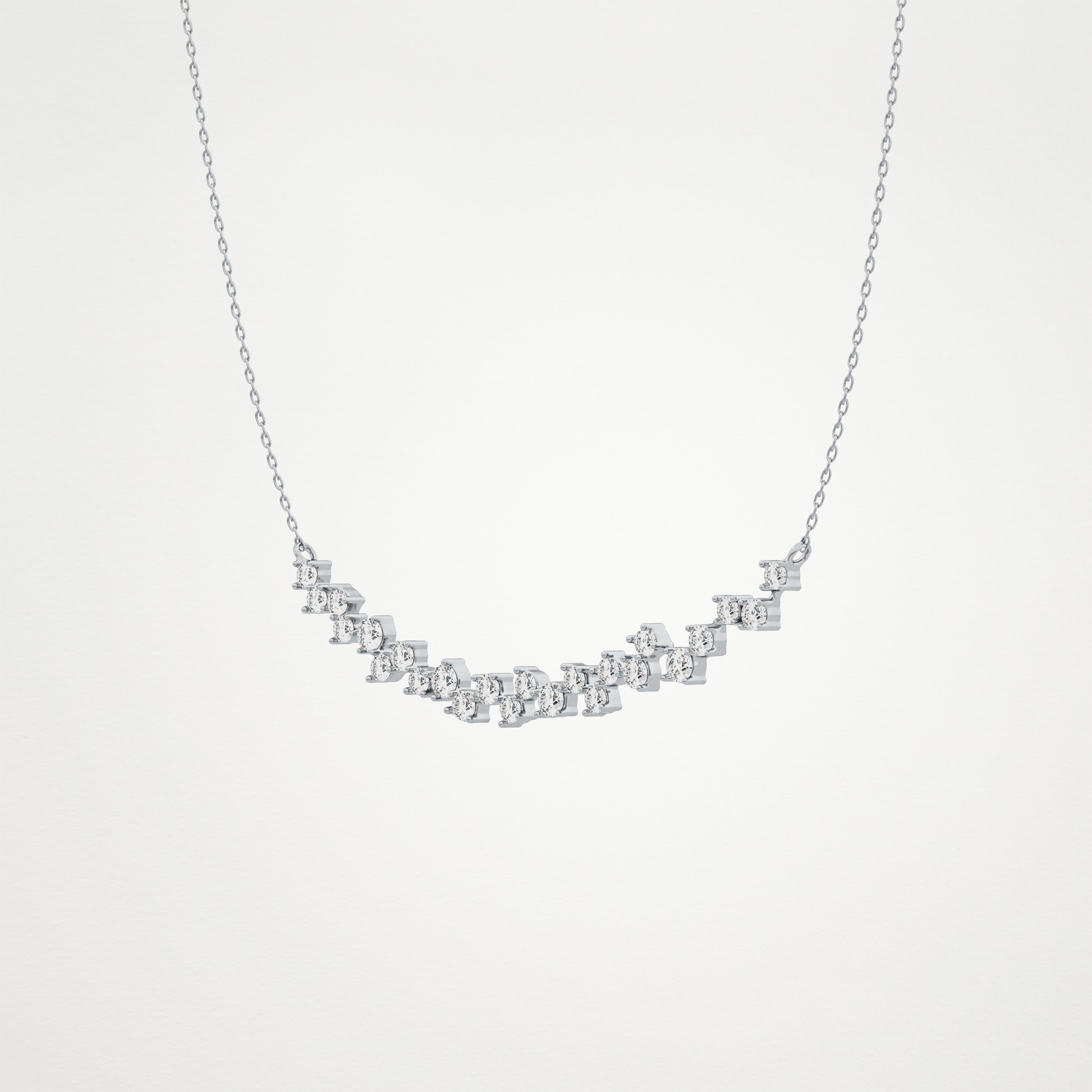 0.65 CT Moissanite Cluster Necklace in 14K or 18K Solid Gold – DEF Color, VVS Clarity