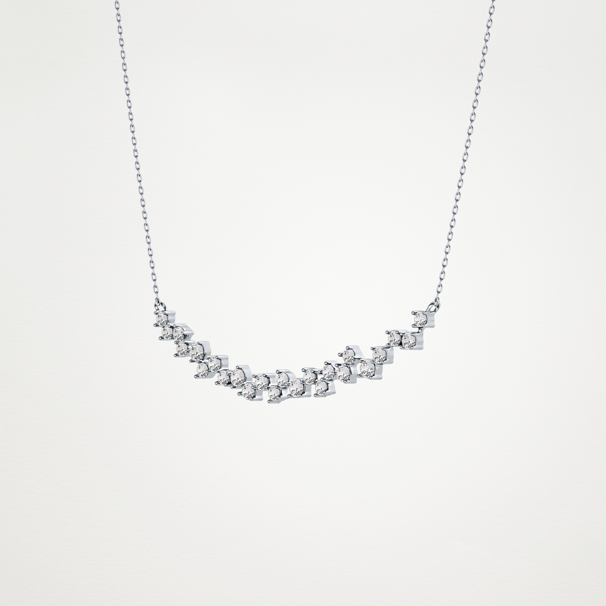 0.65 CT Moissanite Cluster Necklace in 14K or 18K Solid Gold – DEF Color, VVS Clarity