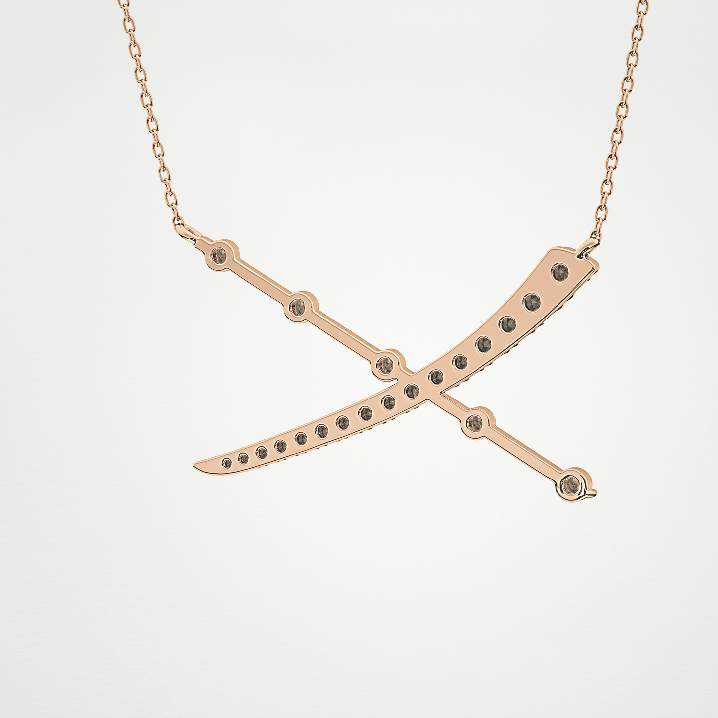 0.34 CT Moissanite X Shaped Necklace in 14K or 18K Solid Gold – DEF Color, VVS Clarity