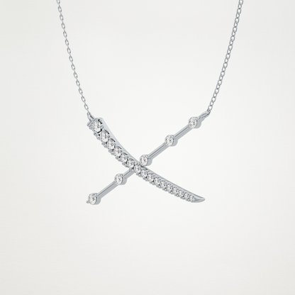 0.34 CT Moissanite X Shaped Necklace in 14K or 18K Solid Gold – DEF Color, VVS Clarity