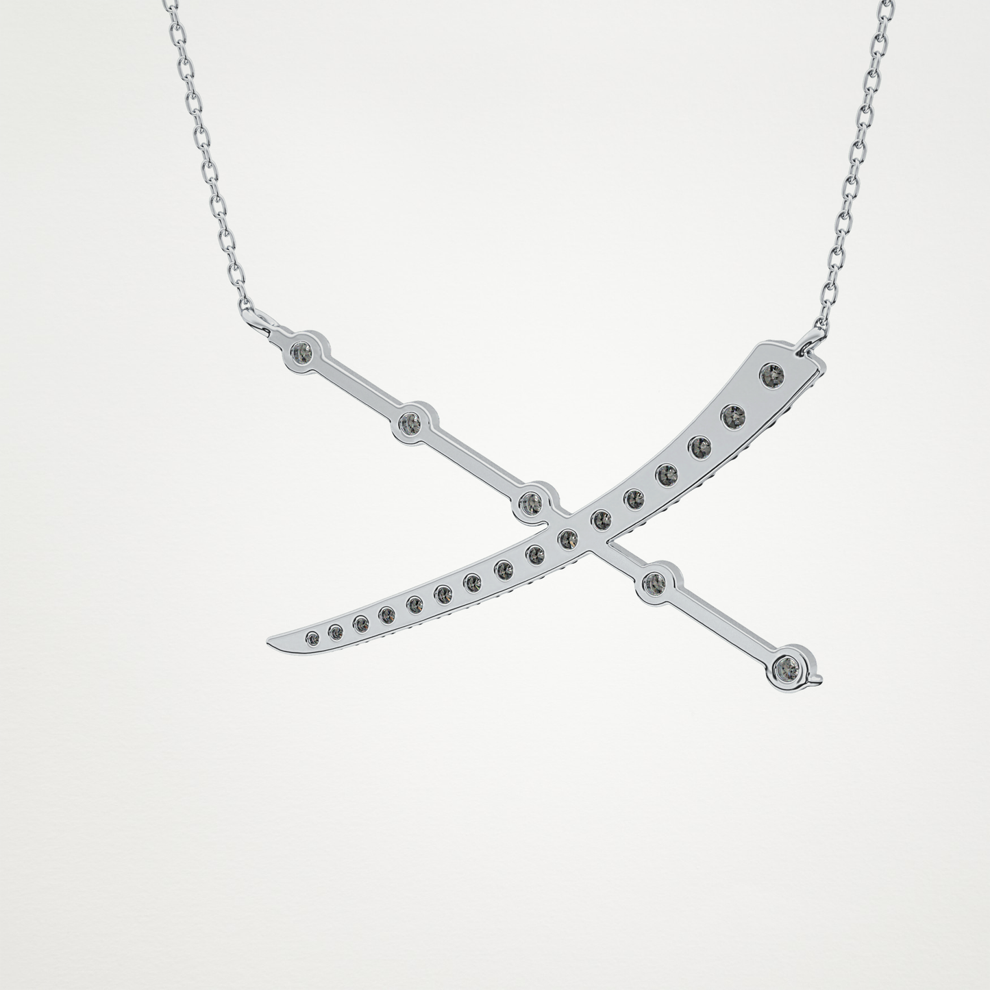 0.34 CT Moissanite X Shaped Necklace in 14K or 18K Solid Gold – DEF Color, VVS Clarity