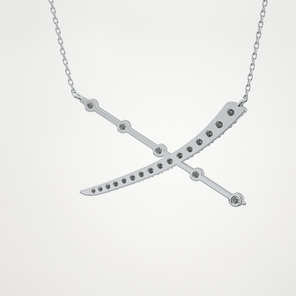 0.34 CT Moissanite X Shaped Necklace in 14K or 18K Solid Gold – DEF Color, VVS Clarity