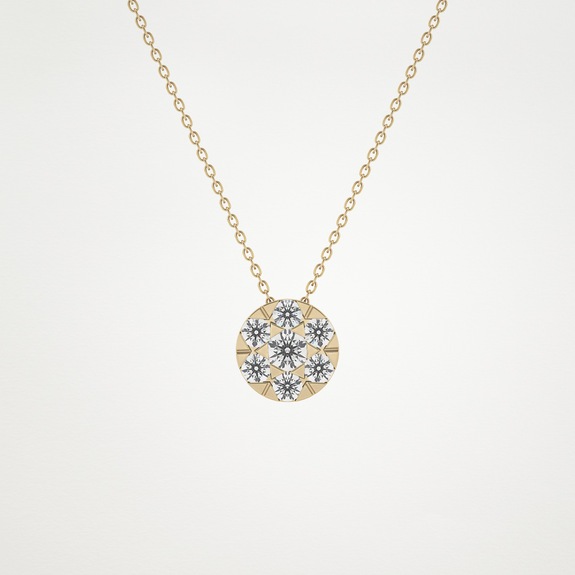 0.57 CT Moissanite Circle Shaped Necklace in 14K or 18K Solid Gold – DEF Color, VVS Clarity