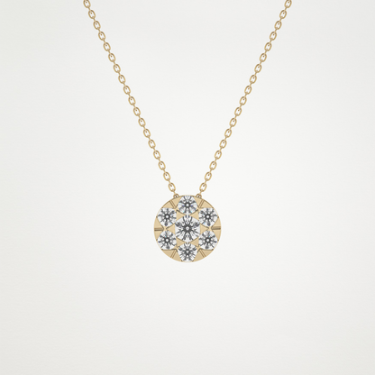 0.57 CT Moissanite Circle Shaped Necklace in 14K or 18K Solid Gold – DEF Color, VVS Clarity