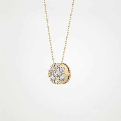 0.57 CT Moissanite Circle Shaped Necklace in 14K or 18K Solid Gold – DEF Color, VVS Clarity