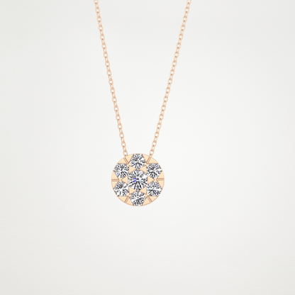 0.57 CT Moissanite Circle Shaped Necklace in 14K or 18K Solid Gold – DEF Color, VVS Clarity