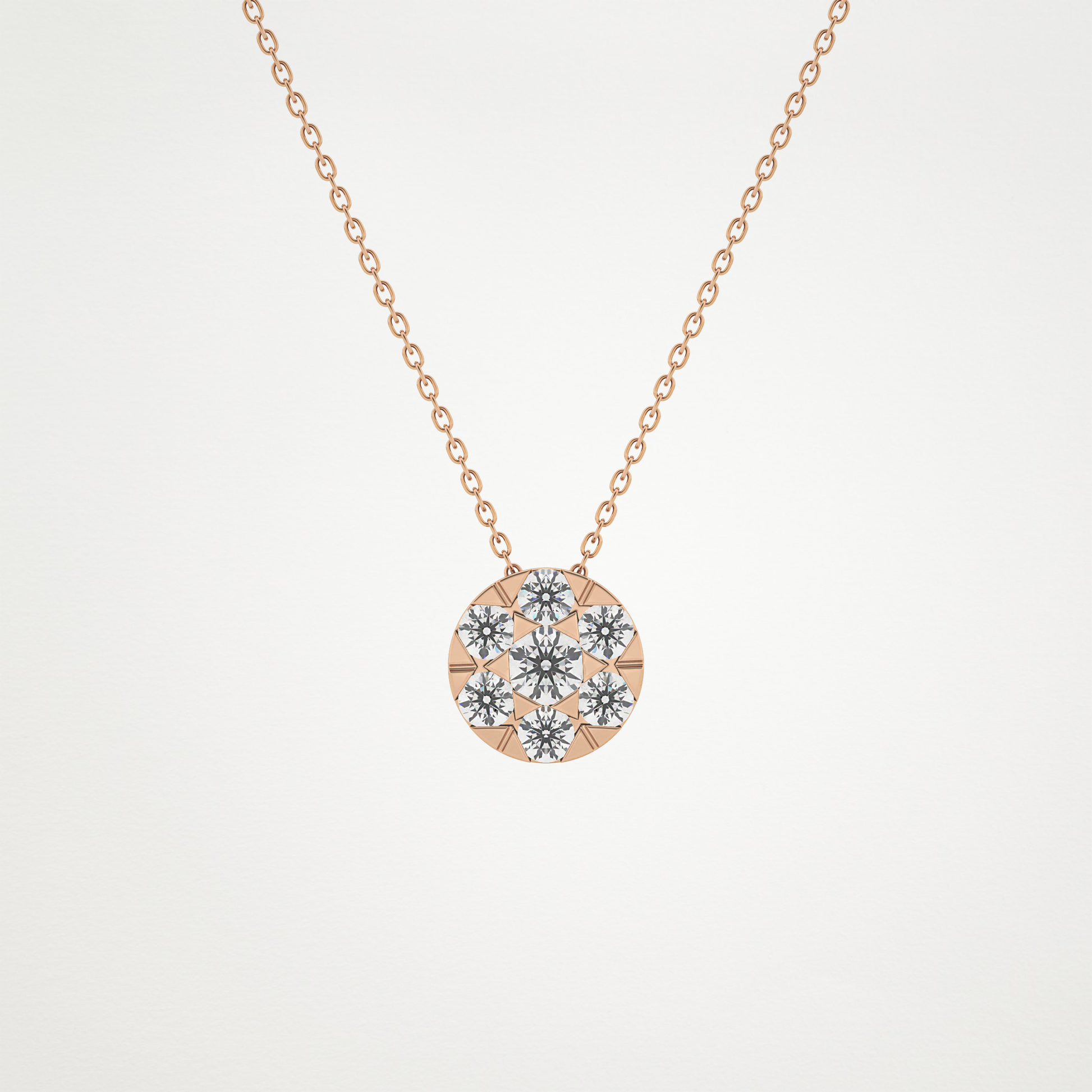 0.57 CT Moissanite Circle Shaped Necklace in 14K or 18K Solid Gold – DEF Color, VVS Clarity