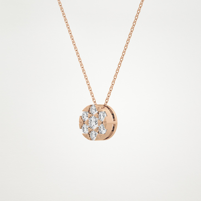 0.57 CT Moissanite Circle Shaped Necklace in 14K or 18K Solid Gold – DEF Color, VVS Clarity