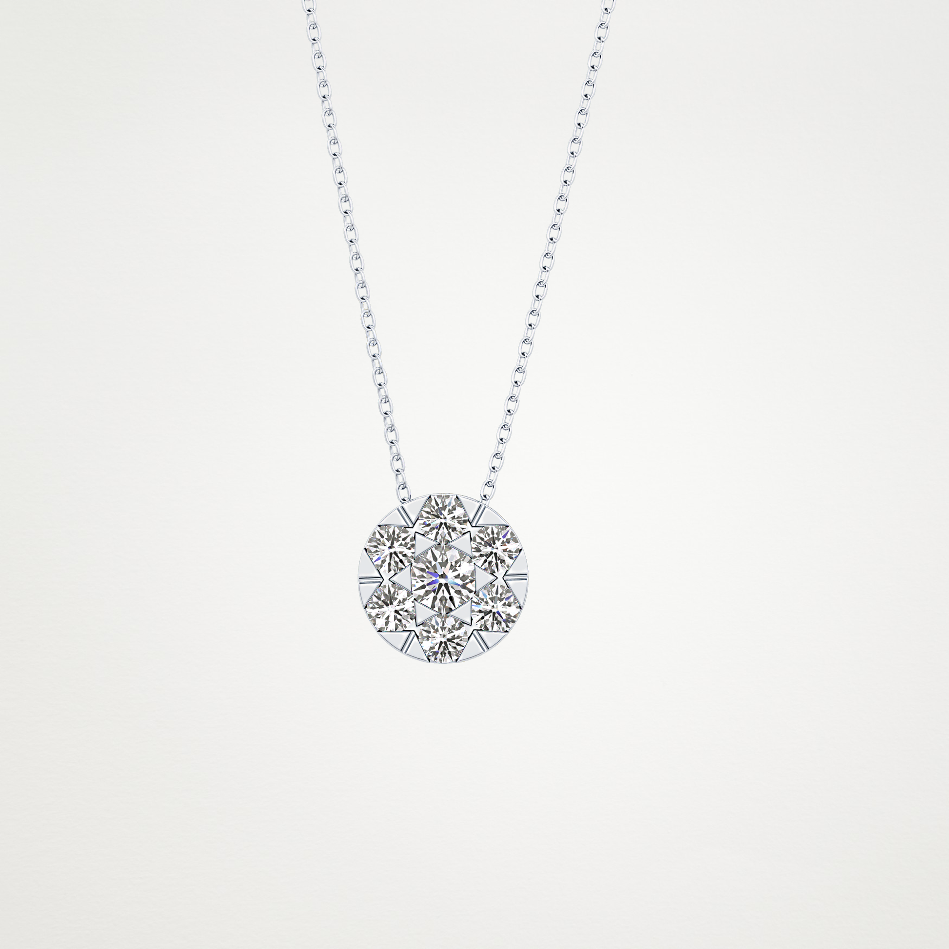 0.57 CT Moissanite Circle Shaped Necklace in 14K or 18K Solid Gold – DEF Color, VVS Clarity