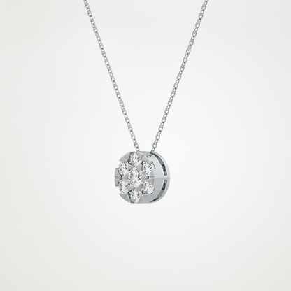 0.57 CT Moissanite Circle Shaped Necklace in 14K or 18K Solid Gold – DEF Color, VVS Clarity