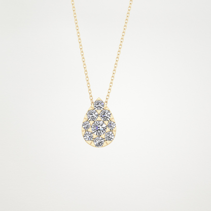0.67 CT Moissanite Pear Shaped Necklace in 14K or 18K Solid Gold – DEF Color, VVS Clarity