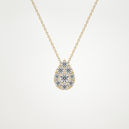 0.67 CT Moissanite Pear Shaped Necklace in 14K or 18K Solid Gold – DEF Color, VVS Clarity