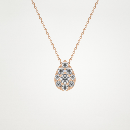 0.67 CT Moissanite Pear Shaped Necklace in 14K or 18K Solid Gold – DEF Color, VVS Clarity
