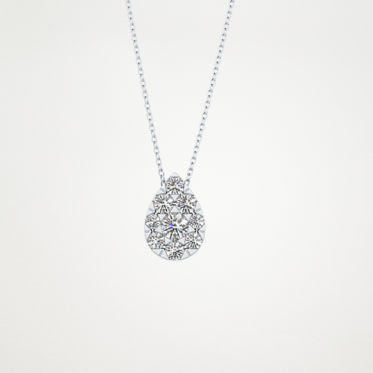 0.67 CT Moissanite Pear Shaped Necklace in 14K or 18K Solid Gold – DEF Color, VVS Clarity