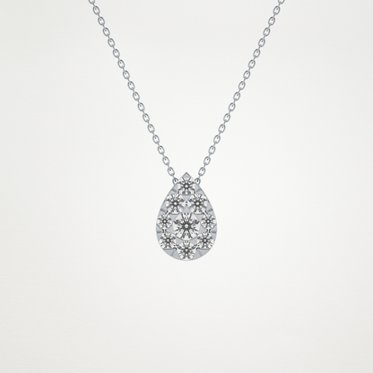 0.67 CT Moissanite Pear Shaped Necklace in 14K or 18K Solid Gold – DEF Color, VVS Clarity