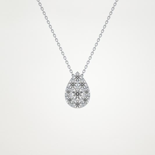 0.67 CT Moissanite Pear Shaped Necklace in 14K or 18K Solid Gold – DEF Color, VVS Clarity