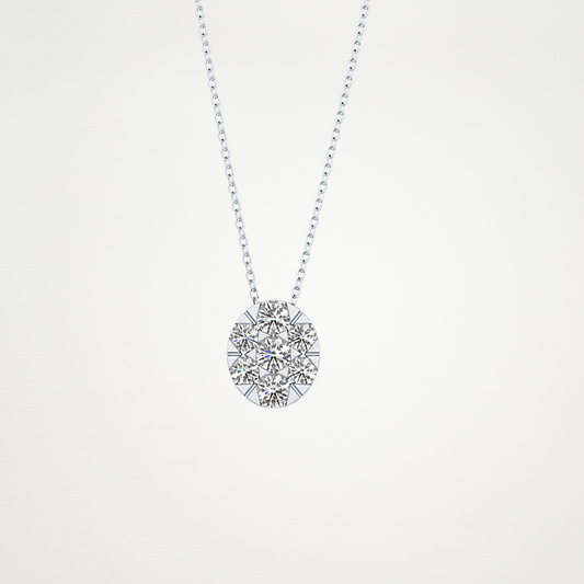 0.54 CT Moissanite Oval Shaped Necklace in 14K or 18K Solid Gold – DEF Color, VVS Clarity