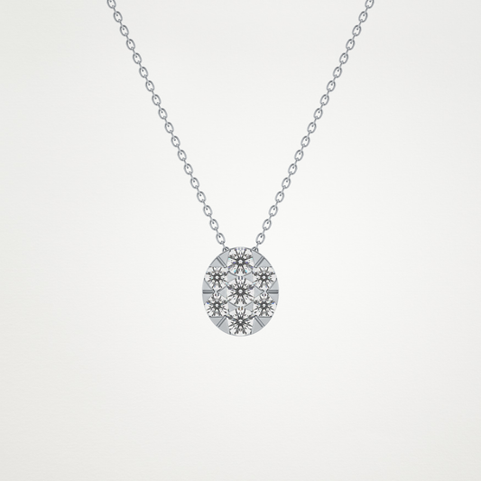 0.54 CT Moissanite Oval Shaped Necklace in 14K or 18K Solid Gold – DEF Color, VVS Clarity
