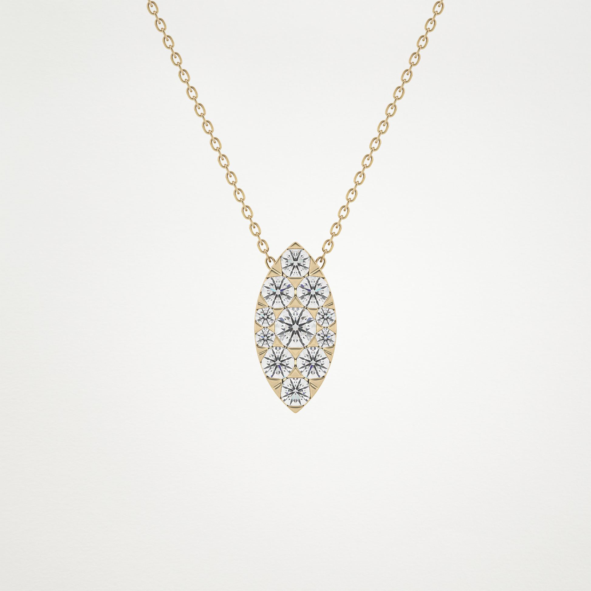 0.7 CT Moissanite Marquise Necklace in 14K or 18K Solid Gold – DEF Color, VVS Clarity