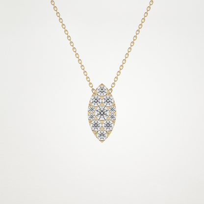 0.7 CT Moissanite Marquise Necklace in 14K or 18K Solid Gold – DEF Color, VVS Clarity