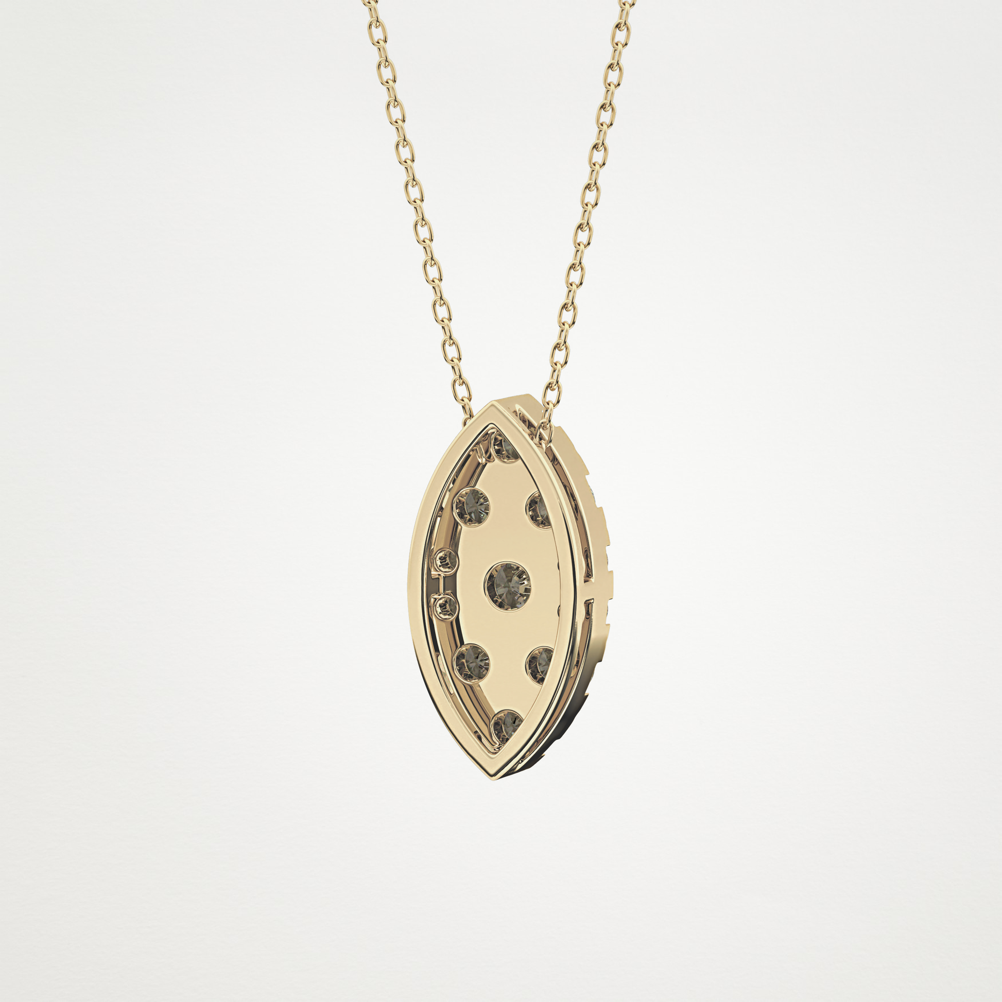 0.7 CT Moissanite Marquise Necklace in 14K or 18K Solid Gold – DEF Color, VVS Clarity