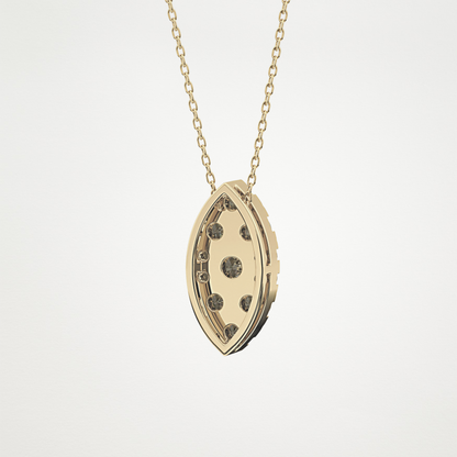 0.7 CT Moissanite Marquise Necklace in 14K or 18K Solid Gold – DEF Color, VVS Clarity