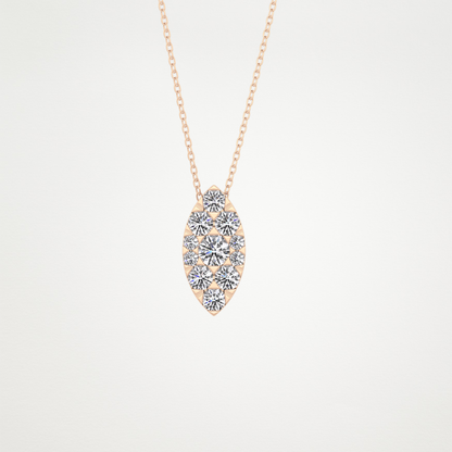 0.7 CT Moissanite Marquise Necklace in 14K or 18K Solid Gold – DEF Color, VVS Clarity